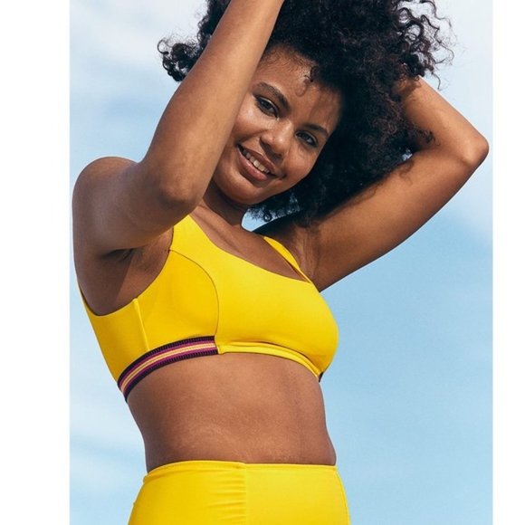 NEW Aerie Yellow Scoop Bralette Bikini Swim top - Picture 2 of 5